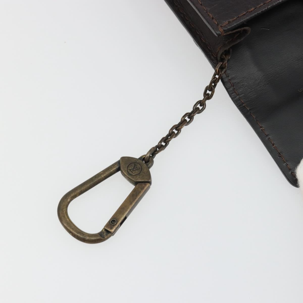 LOUIS VUITTON Utah Porte Cles Badge Pouch Leather Brown M92539 LV Auth bs35889