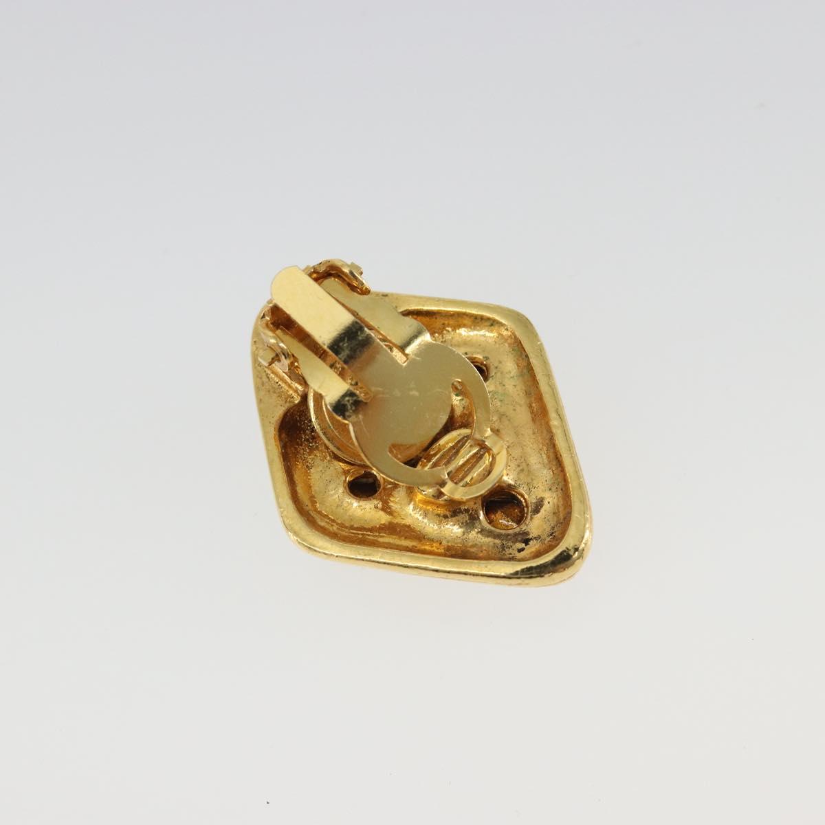 CHANEL Earring Metal Gold Tone CC Auth bs35890