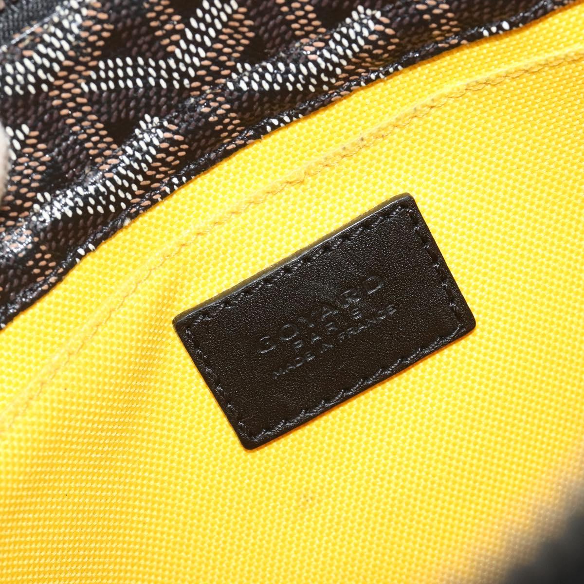 GOYARD Herringbone Clutch Bag PVC Black Silver Auth bs35893