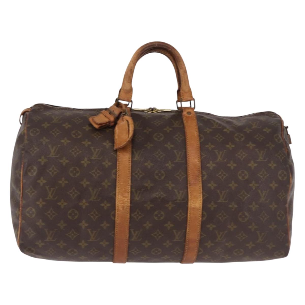 LOUIS VUITTON Monogram Keepall 50 Boston Bag M41426 LV Auth bs35897