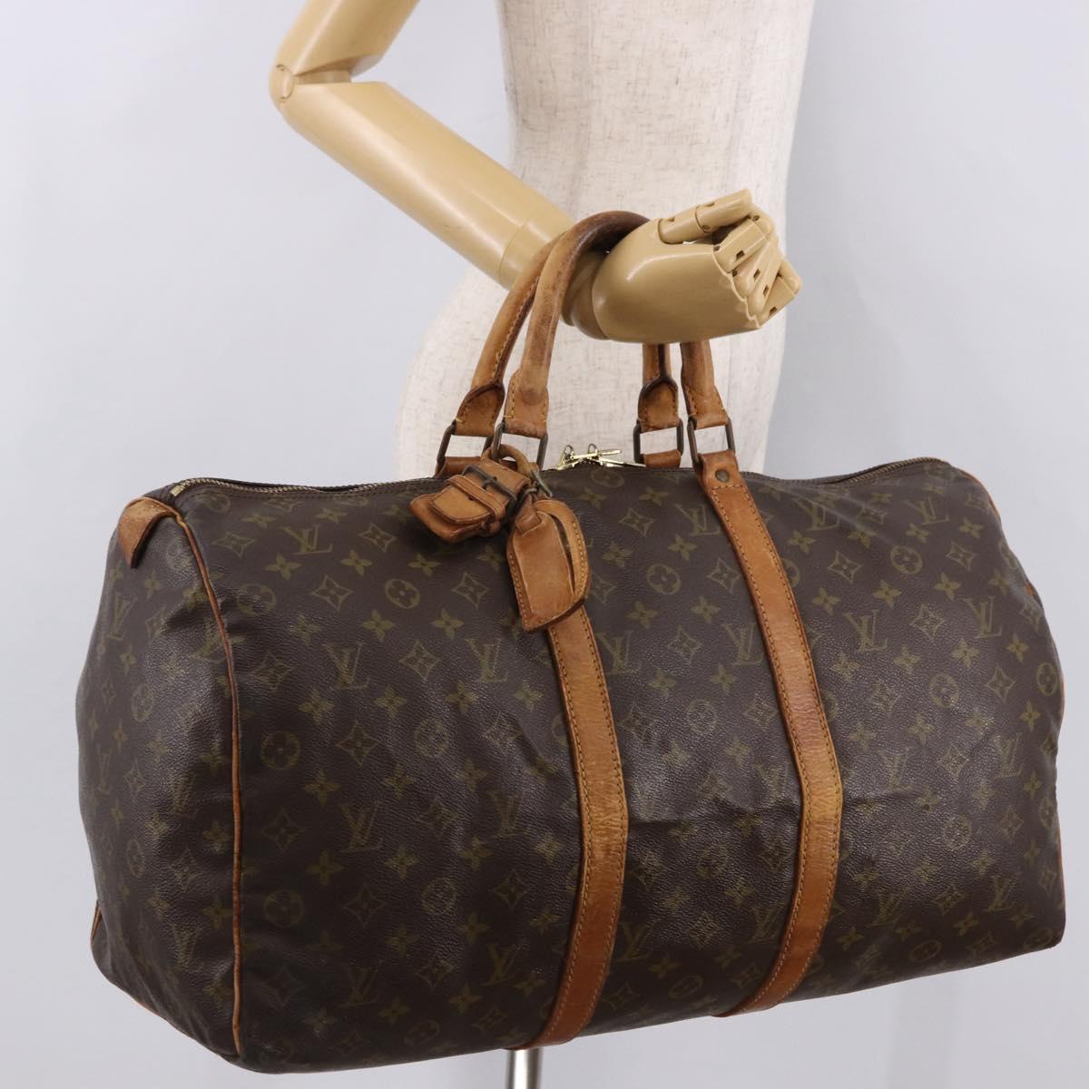 LOUIS VUITTON Monogram Keepall 50 Boston Bag M41426 LV Auth bs35897