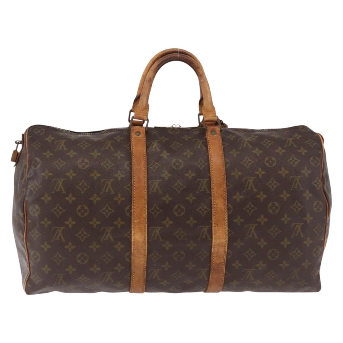LOUIS VUITTON Monogram Keepall 50 Boston Bag M41426 LV Auth bs35897