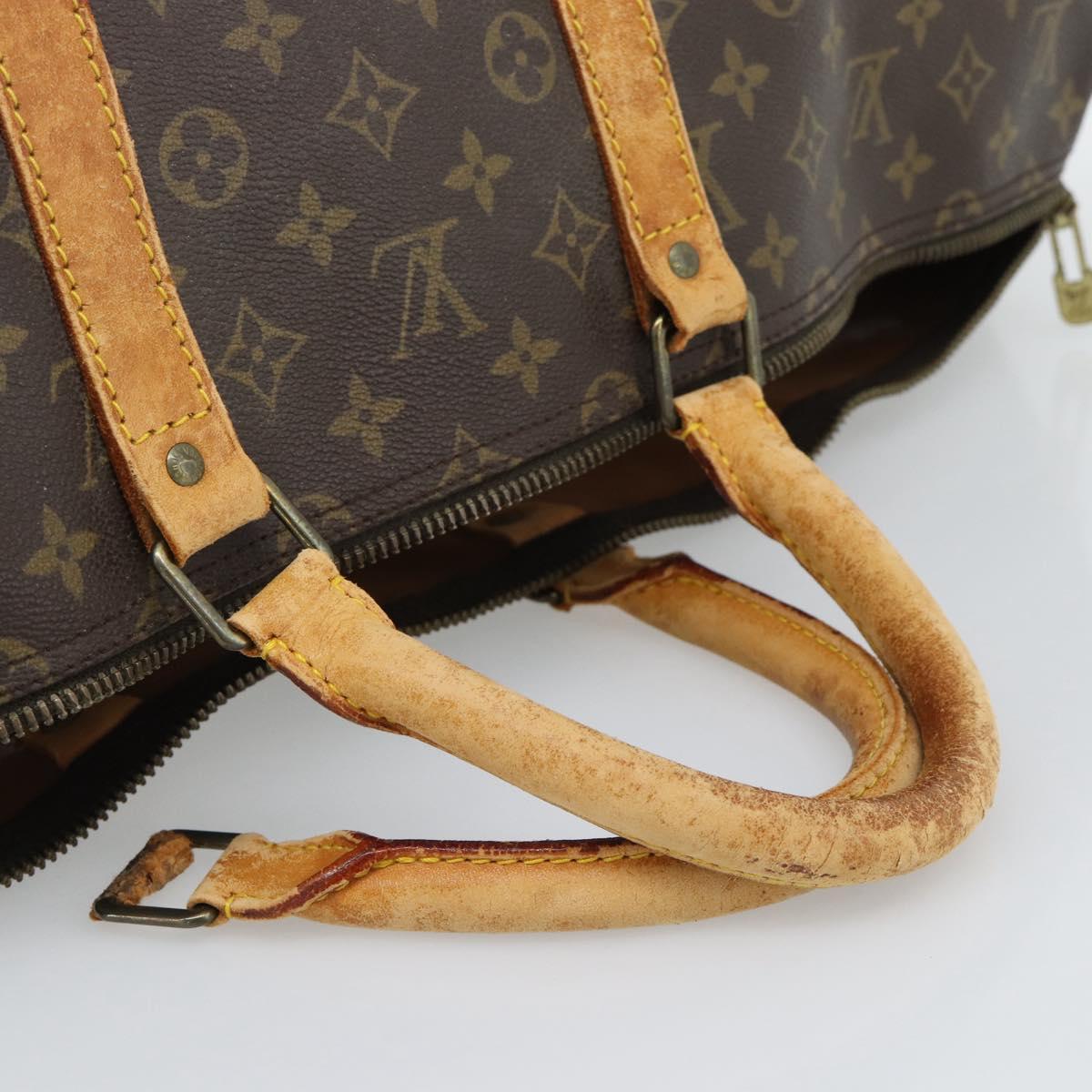 LOUIS VUITTON Monogram Keepall 55 Boston Bag M41424 LV Auth bs35898