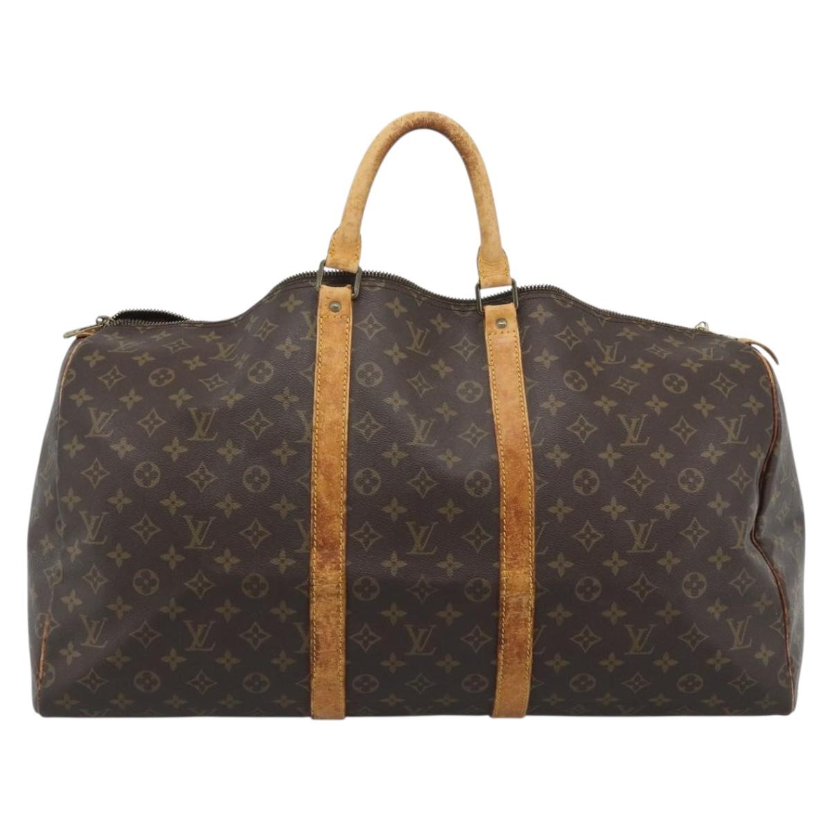LOUIS VUITTON Monogram Keepall 55 Boston Bag M41424 LV Auth bs35898