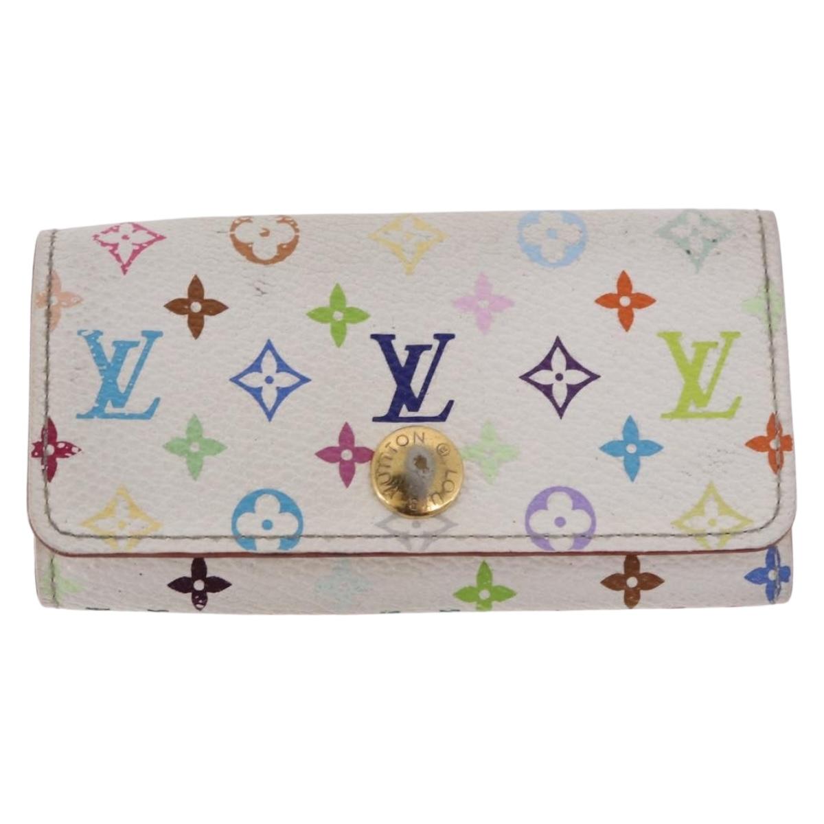 LOUIS VUITTON Multicolor Multicles 4 Key Case 2 Set White LV Auth bs35901