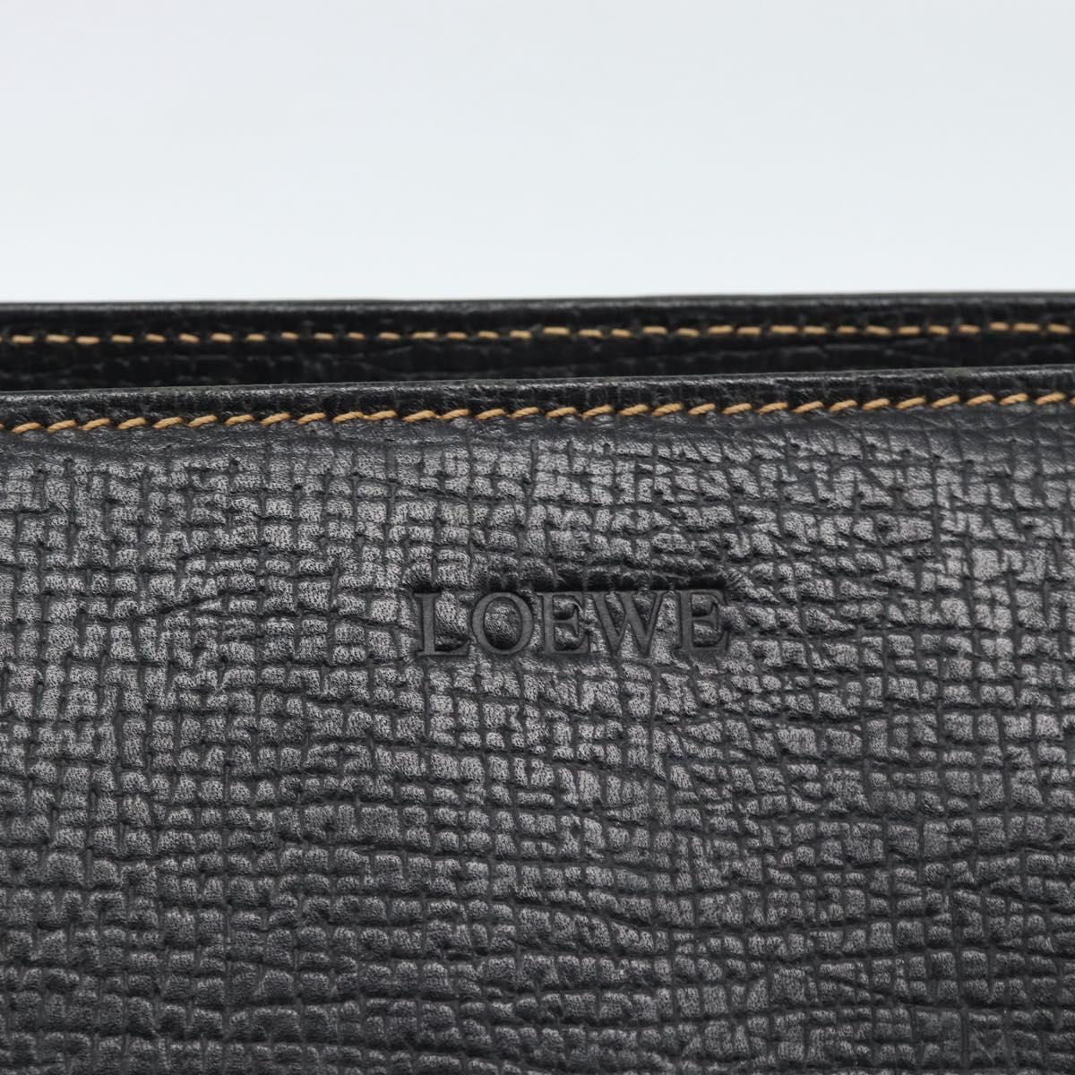 LOEWE Tote Bag Leather Black Gold Auth bs35912