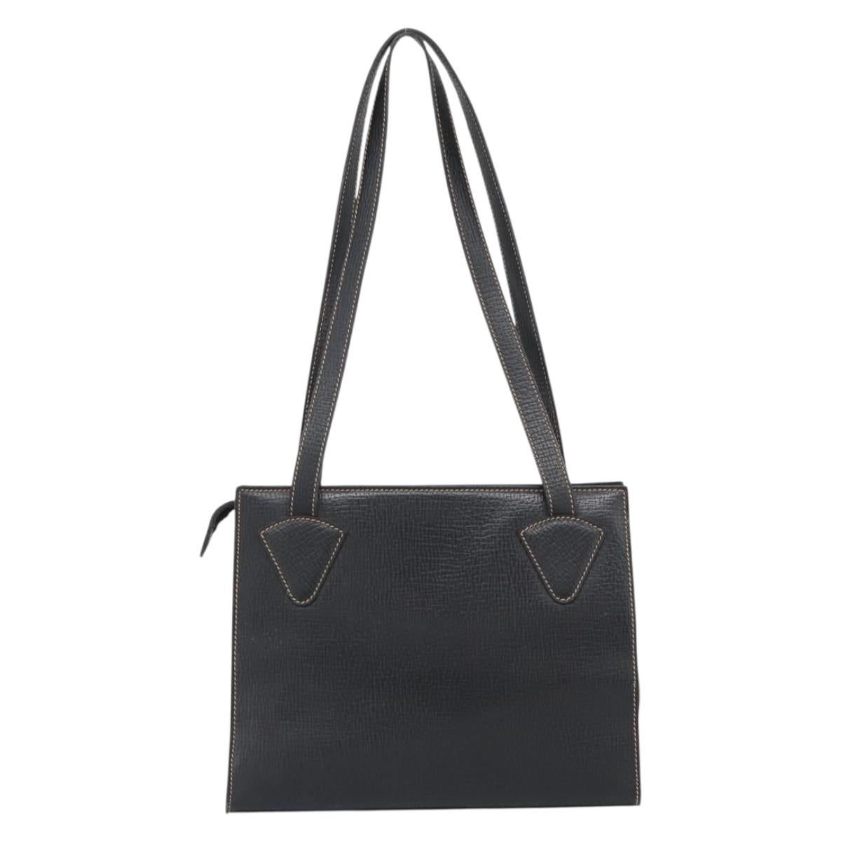 LOEWE Tote Bag Leather Black Gold Auth bs35912