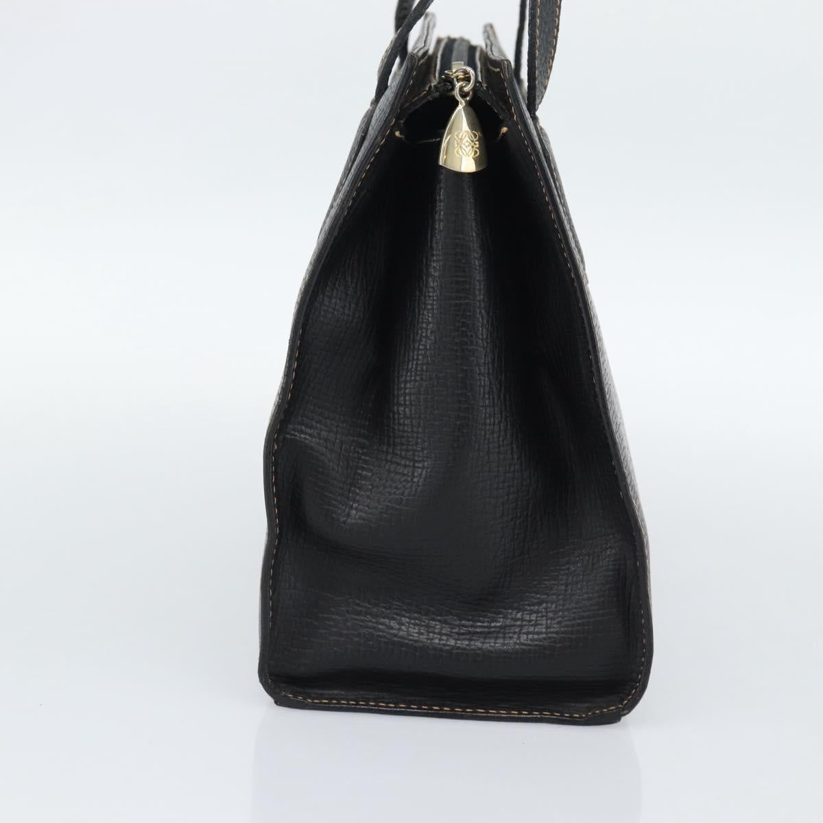 LOEWE Tote Bag Leather Black Gold Auth bs35912