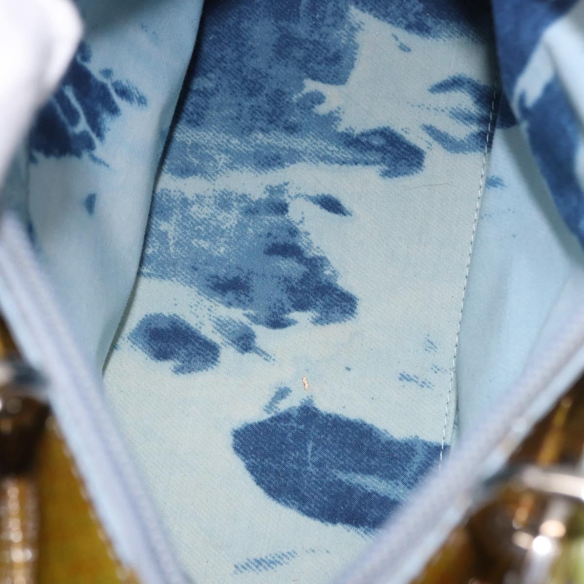 Christian Dior Canage Hand Bag Patent 2way Green Silver Auth bs35916A