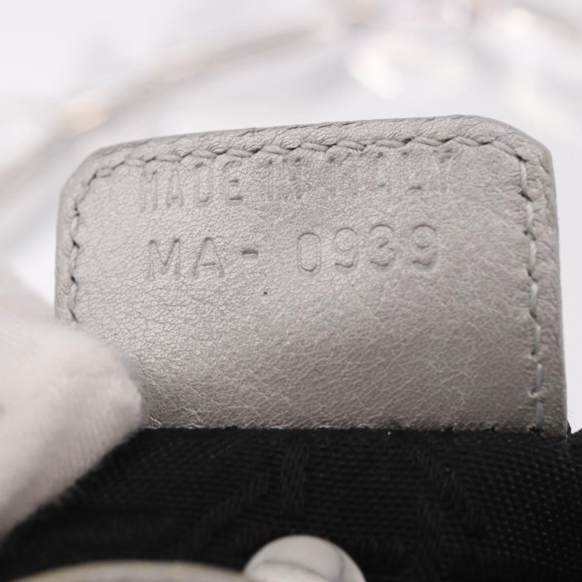 Christian Dior Maris Pearl Hand Bag Leather Silver Auth bs35918A