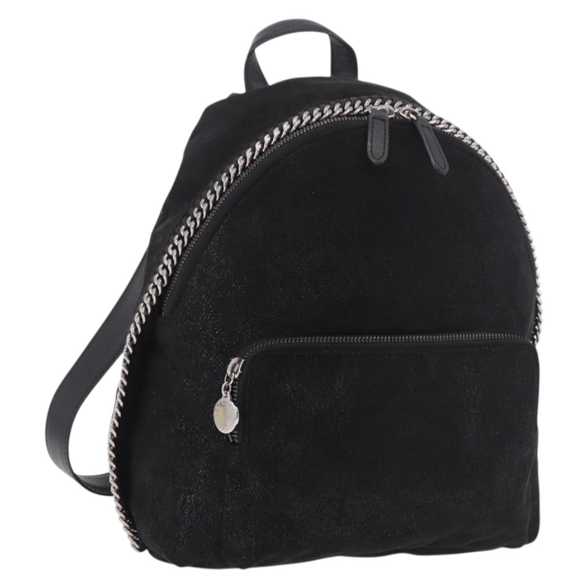 Stella MacCartney Backpack Polyester Black Silver Auth bs35920