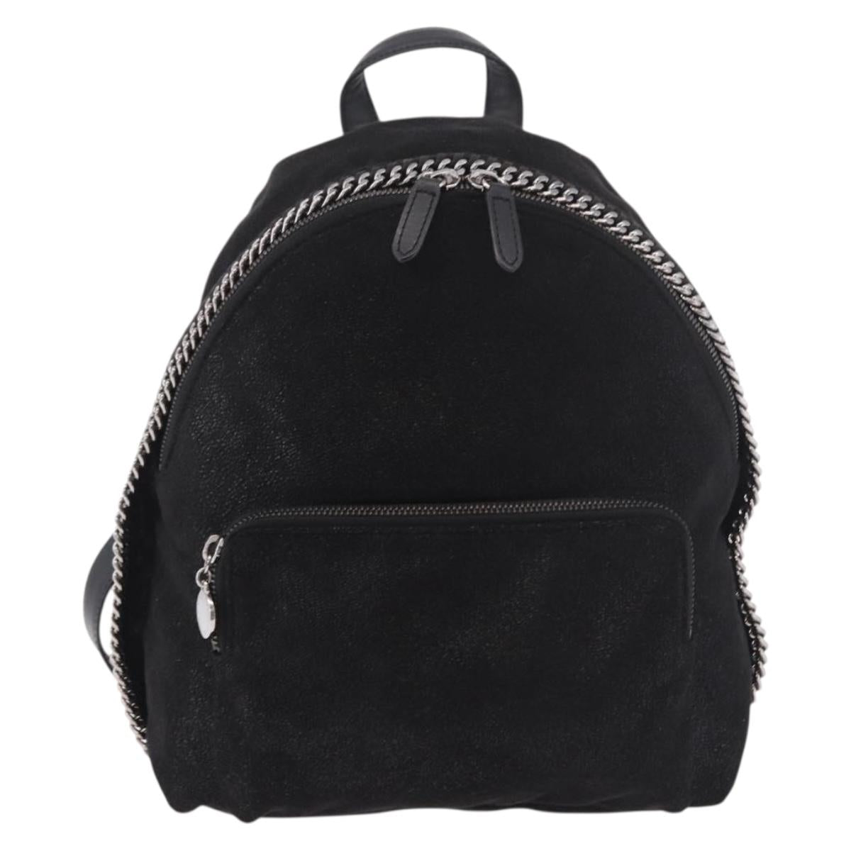 Stella MacCartney Backpack Polyester Black Silver Auth bs35920