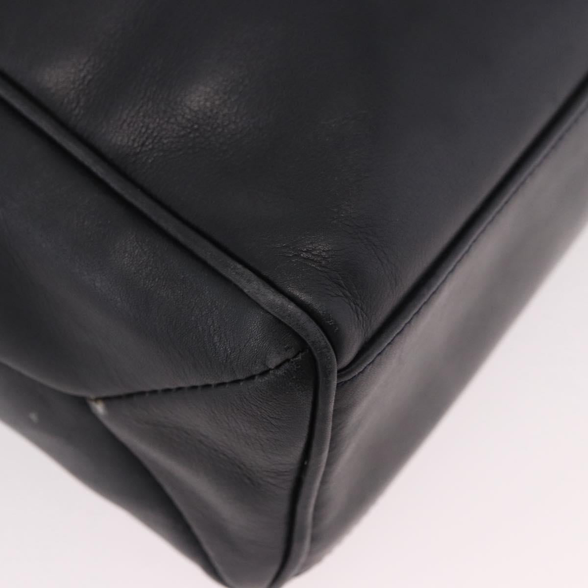 FENDI Hand Bag Leather 2way Black Auth bs35922