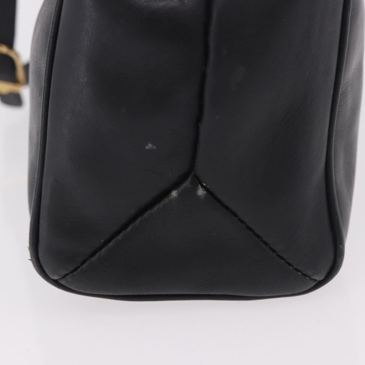 FENDI Hand Bag Leather 2way Black Auth bs35922