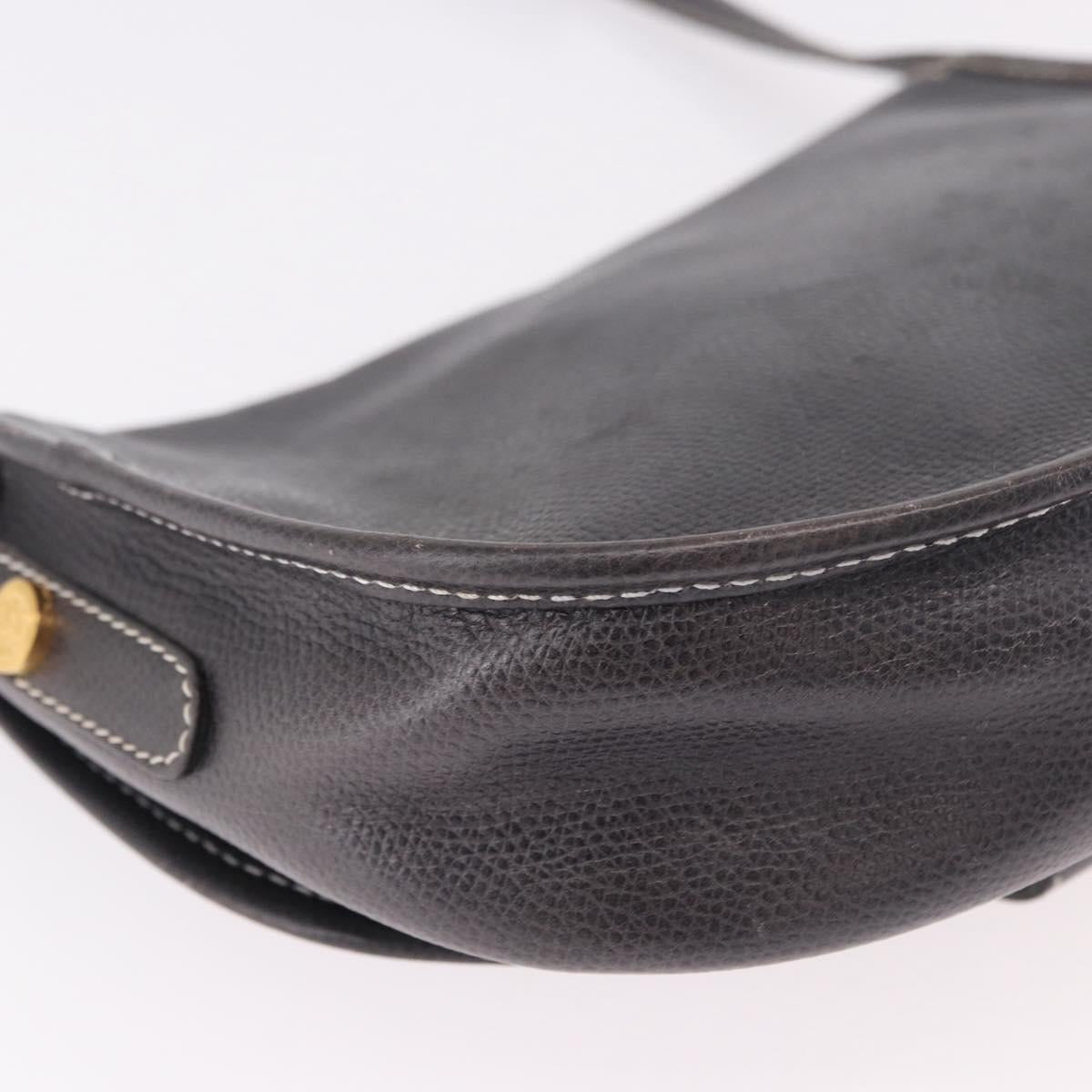 LOEWE Anagram Shoulder Bag Navy Gold Auth bs35924
