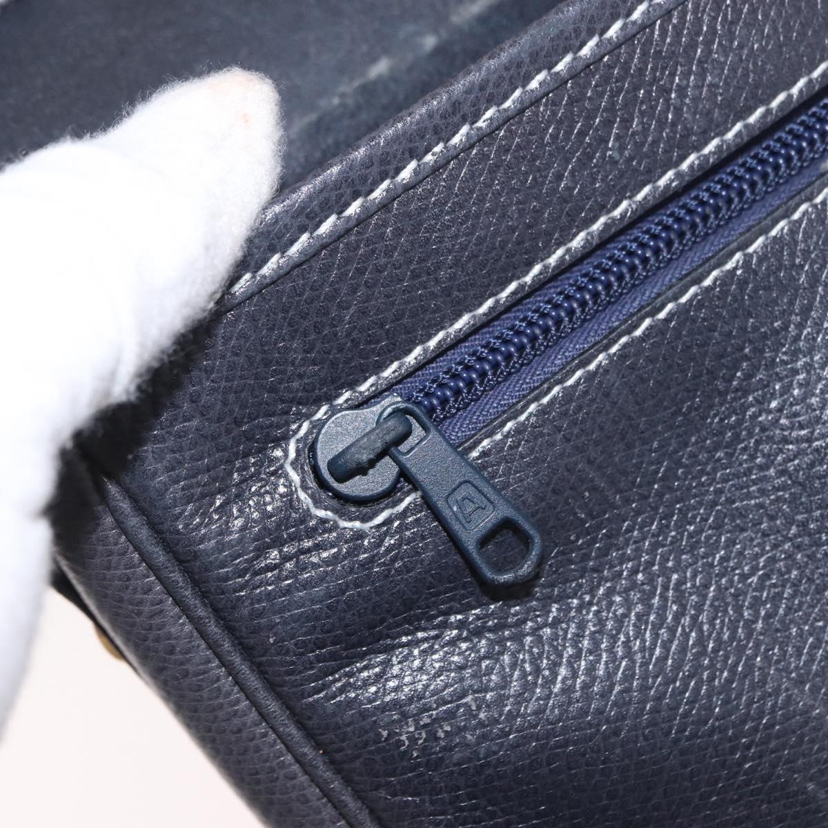 LOEWE Anagram Shoulder Bag Navy Gold Auth bs35924