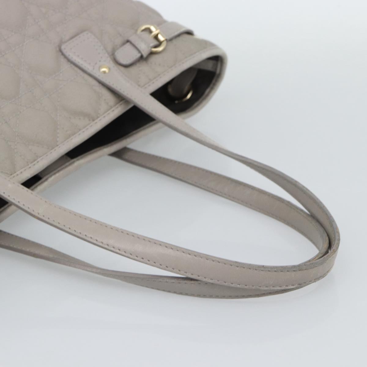 Christian Dior Canage Tote Bag Canvas Gray Gold Auth bs35925