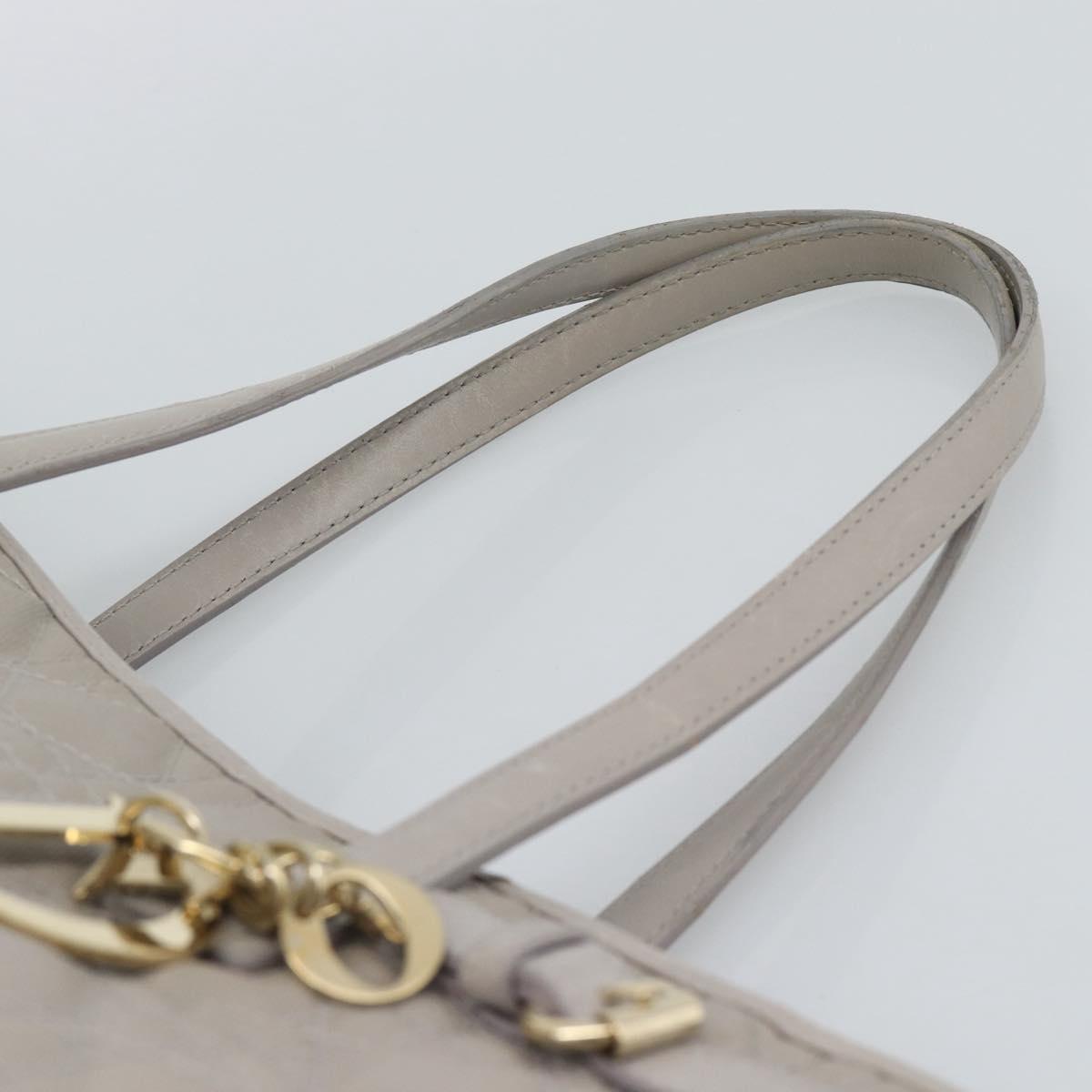 Christian Dior Canage Tote Bag Canvas Gray Gold Auth bs35925