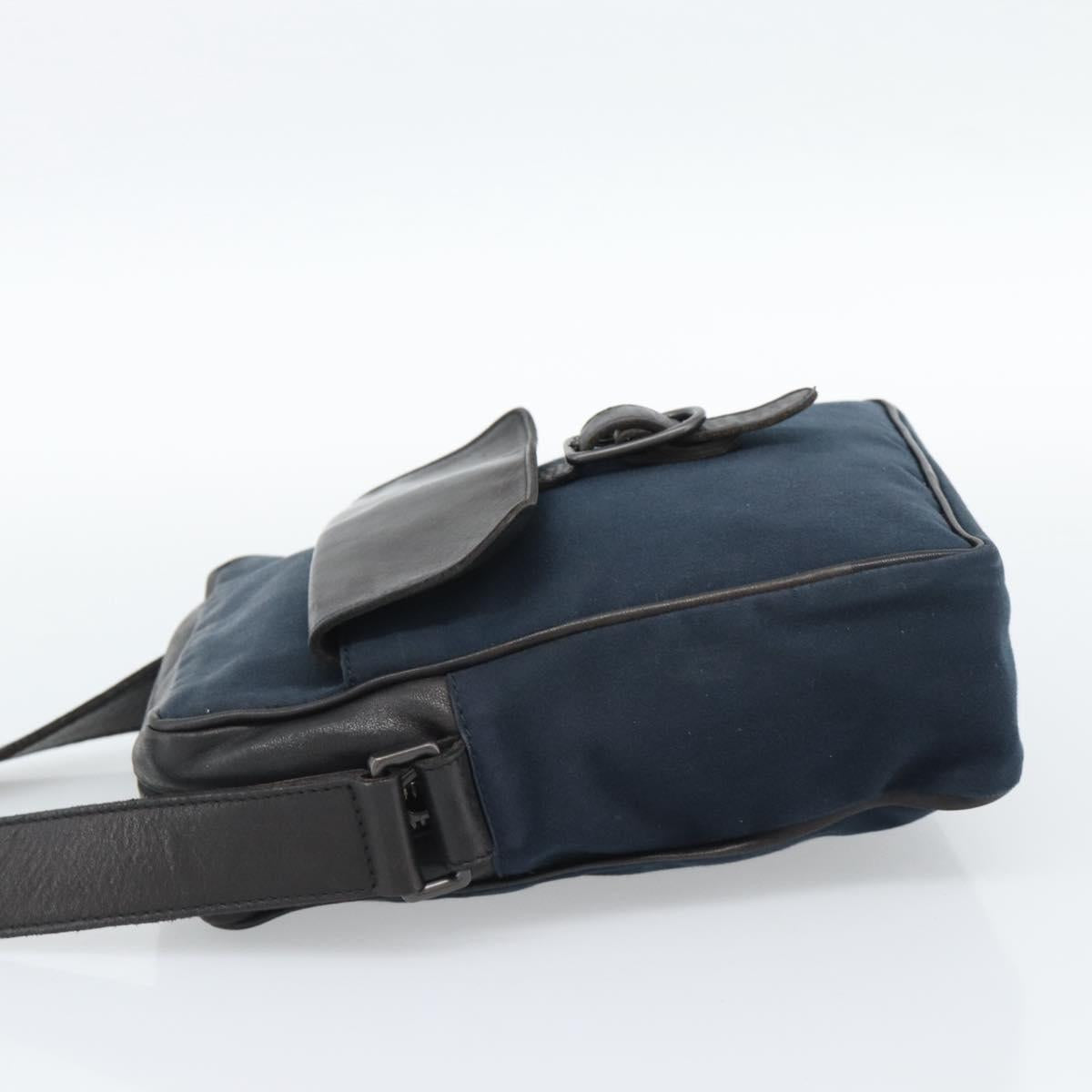 BOTTEGA VENETA Shoulder Bag Canvas Navy 113097 Auth bs35933