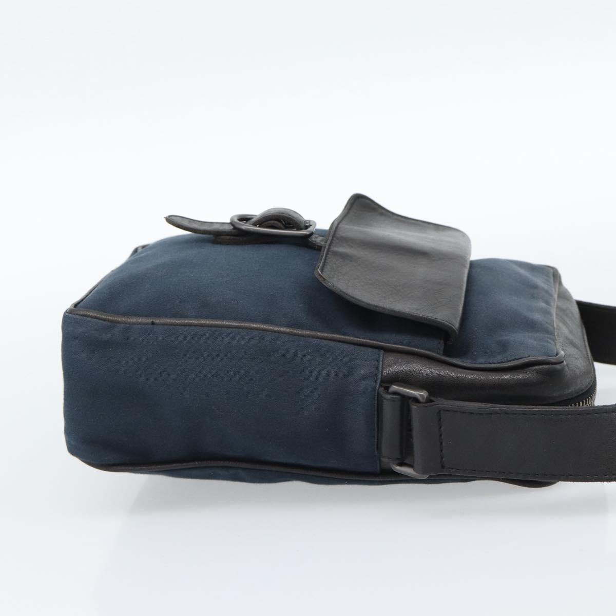 BOTTEGA VENETA Shoulder Bag Canvas Navy 113097 Auth bs35933