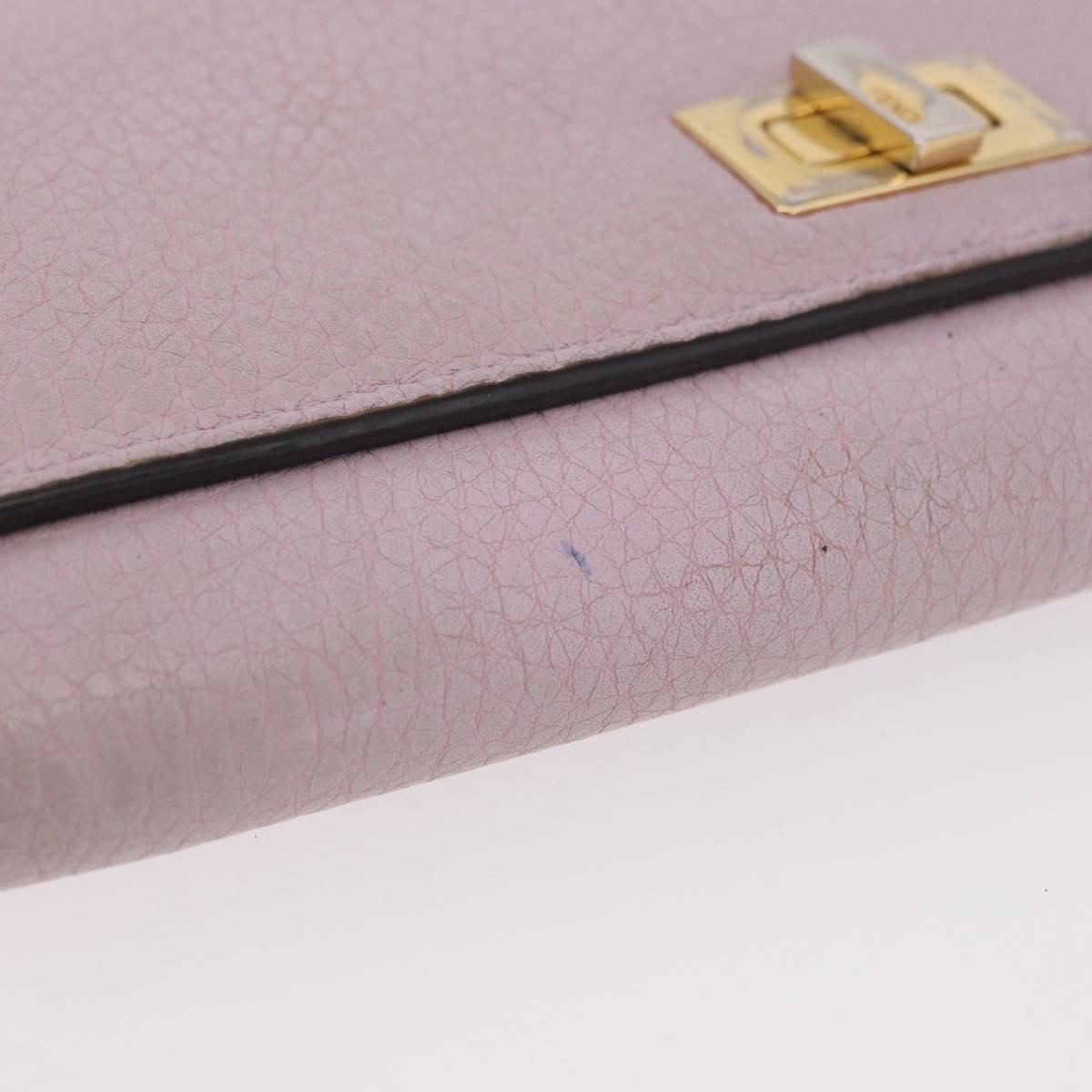 FENDI Long Wallet Leather Purple Gold 8M0427 Auth bs35938
