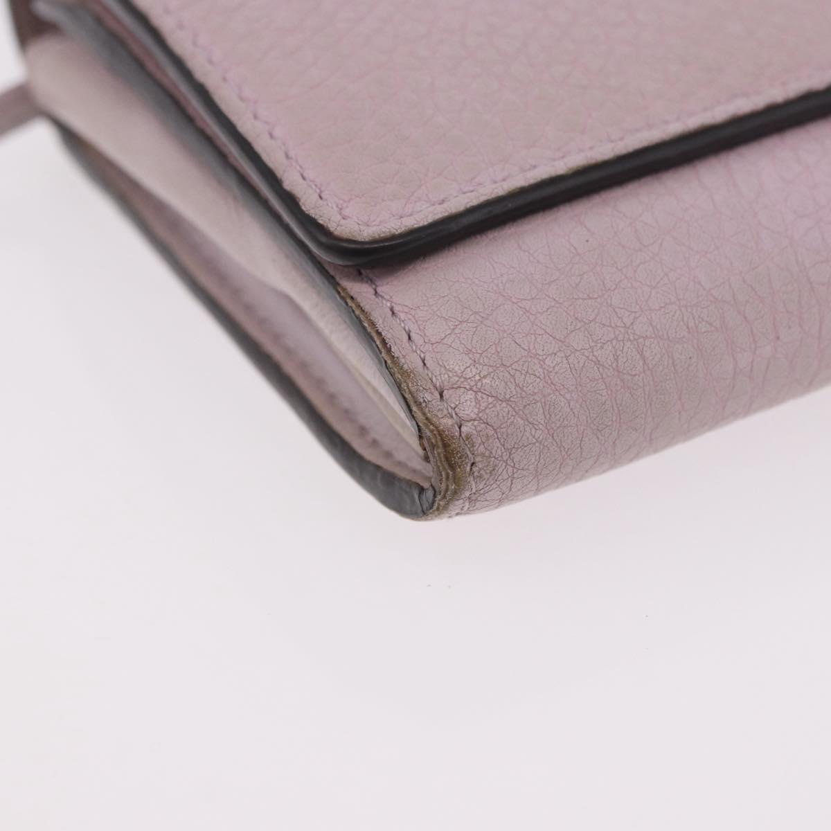 FENDI Long Wallet Leather Purple Gold 8M0427 Auth bs35938