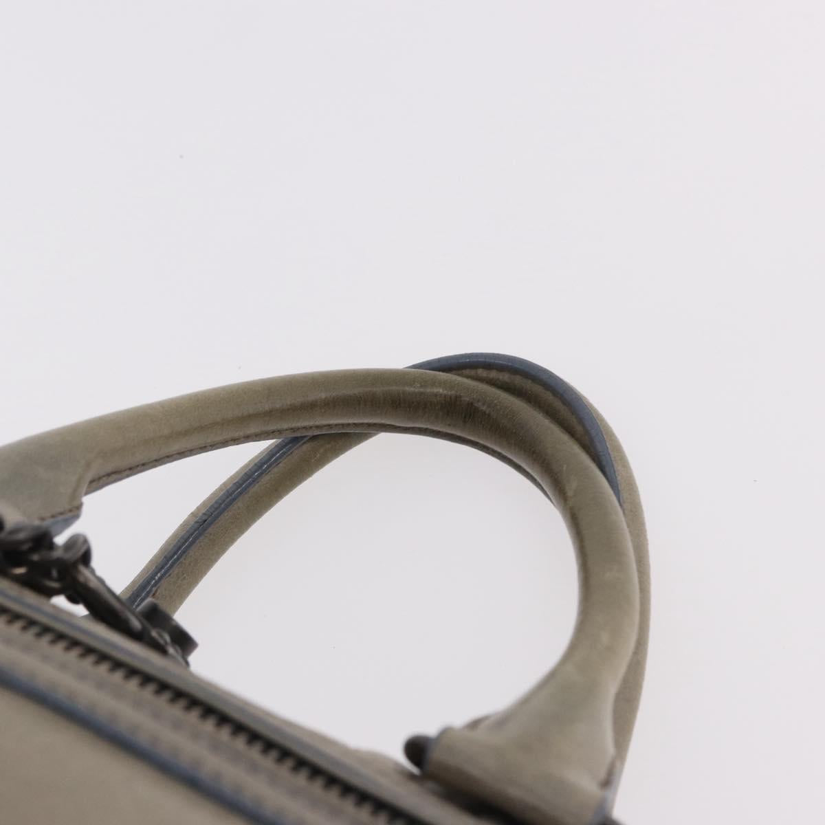 Miu Miu Hand Bag Leather 2way Gray Auth bs35942M