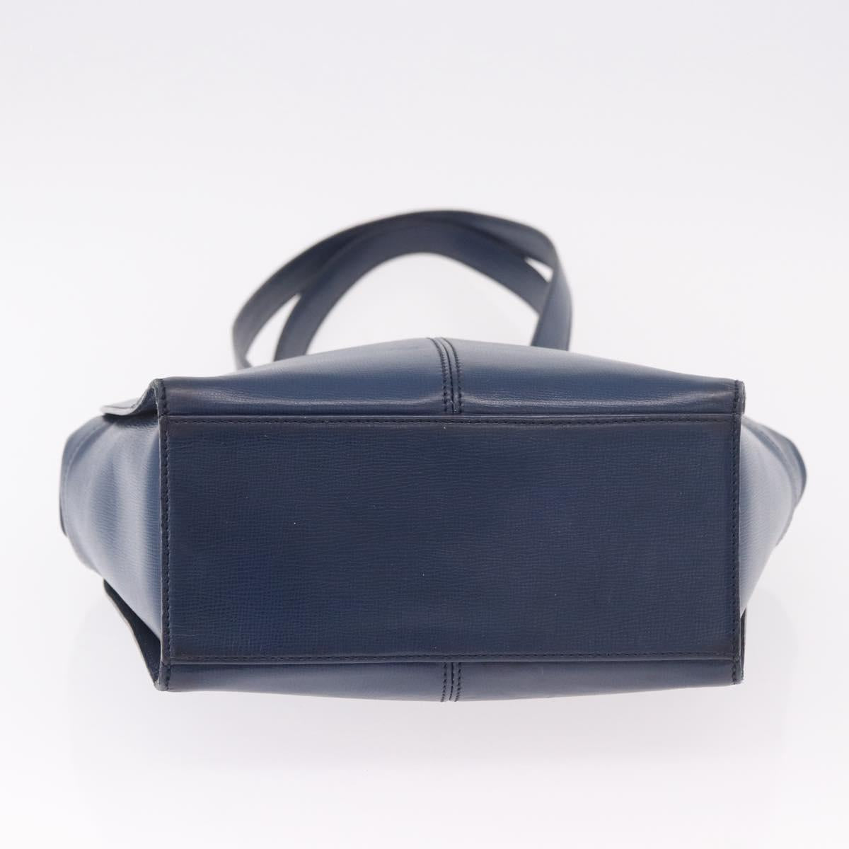 Christian Dior Shoulder Bag Leather Blue Gold Auth bs35948