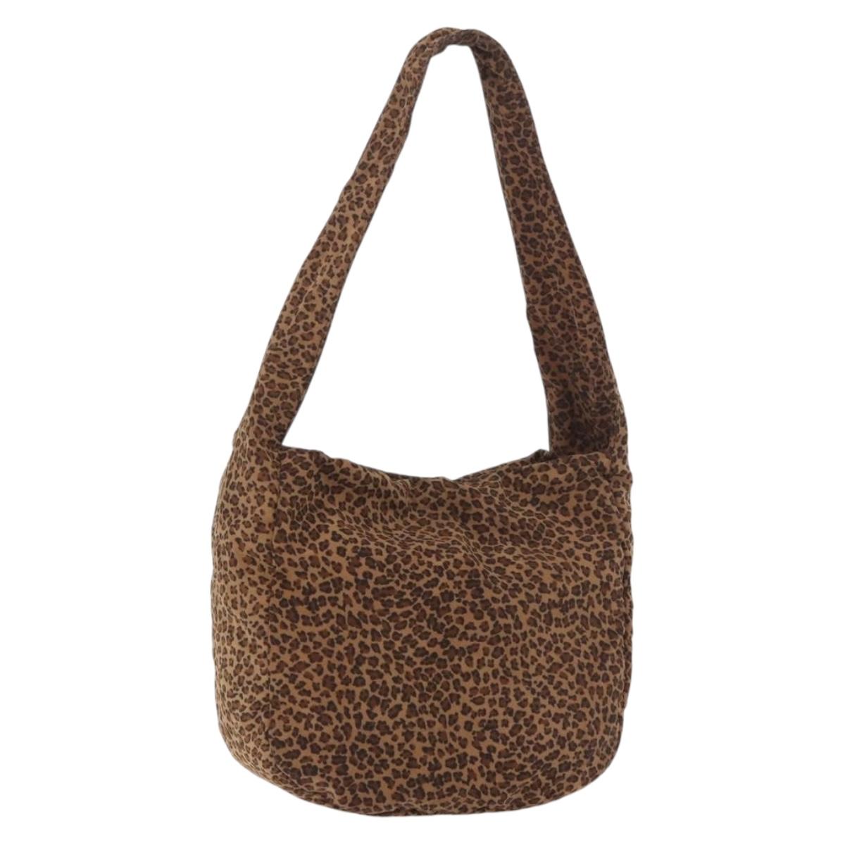 BOTTEGAVENETA Shoulder Bag Nylon Brown Silver Auth bs35950