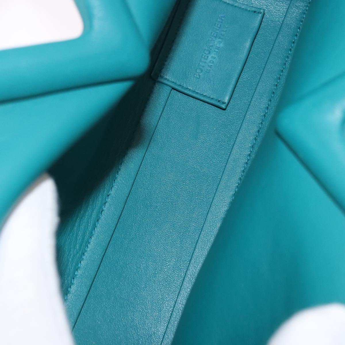 BOTTEGAVENETA Triangle Point Small Bag Leather 2way Turquoise Blue Auth bs35952V