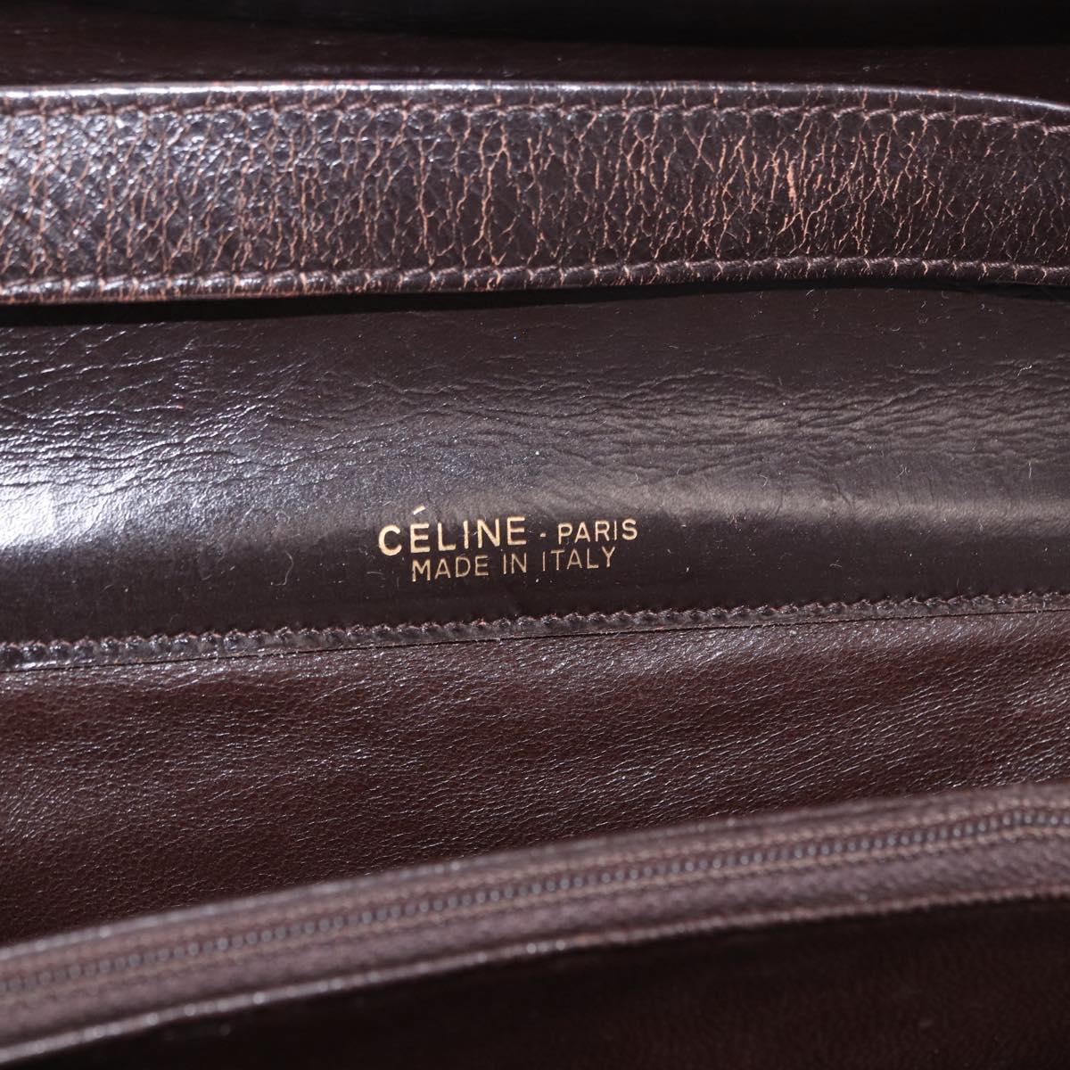 CELINE C Saluki Shoulder Bag Brown Gold Auth bs35956