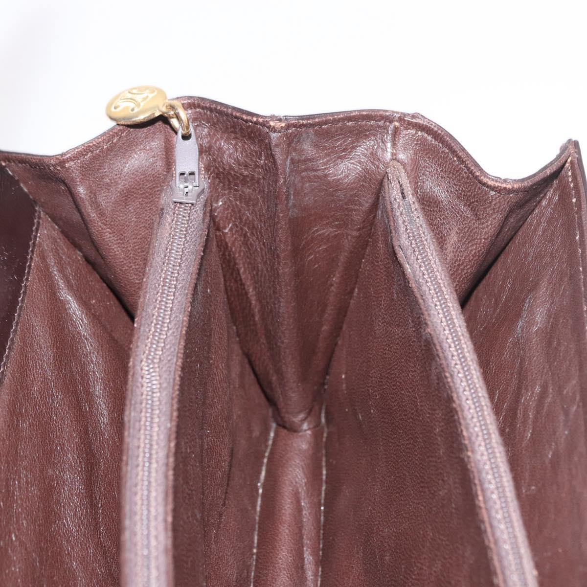 CELINE C Saluki Shoulder Bag Brown Gold Auth bs35956