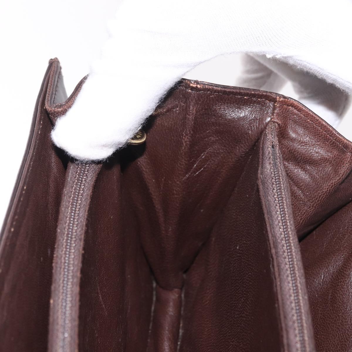 CELINE C Saluki Shoulder Bag Brown Gold Auth bs35956