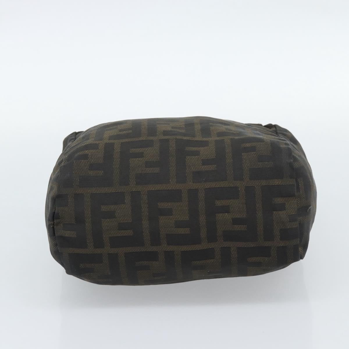 FENDI Zucca Canvas Hand Bag Brown Auth bs35961