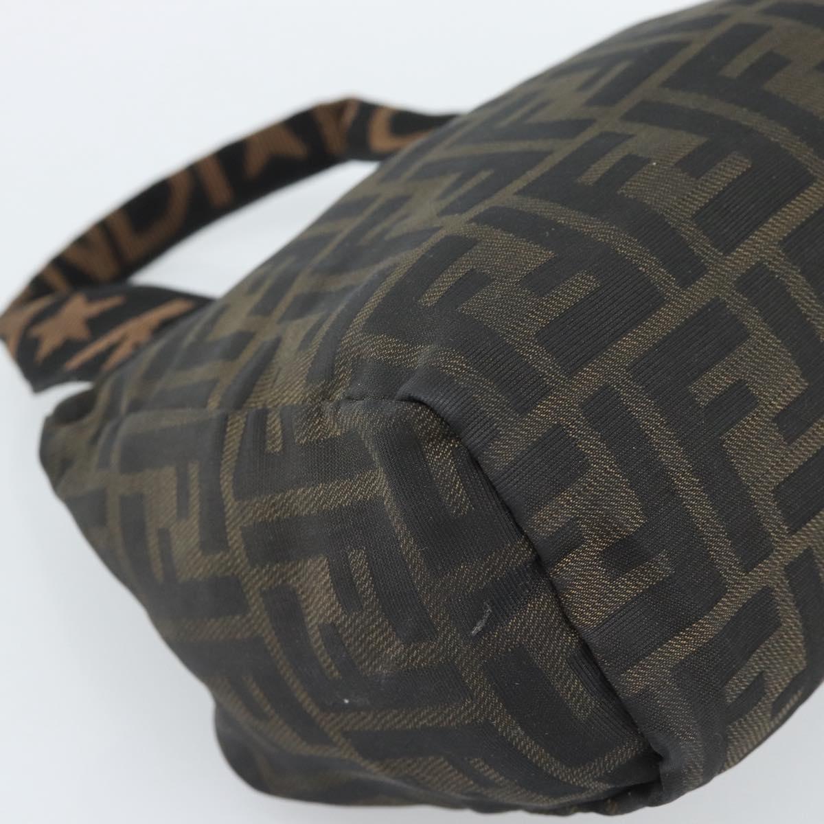 FENDI Zucca Canvas Hand Bag Brown Auth bs35961