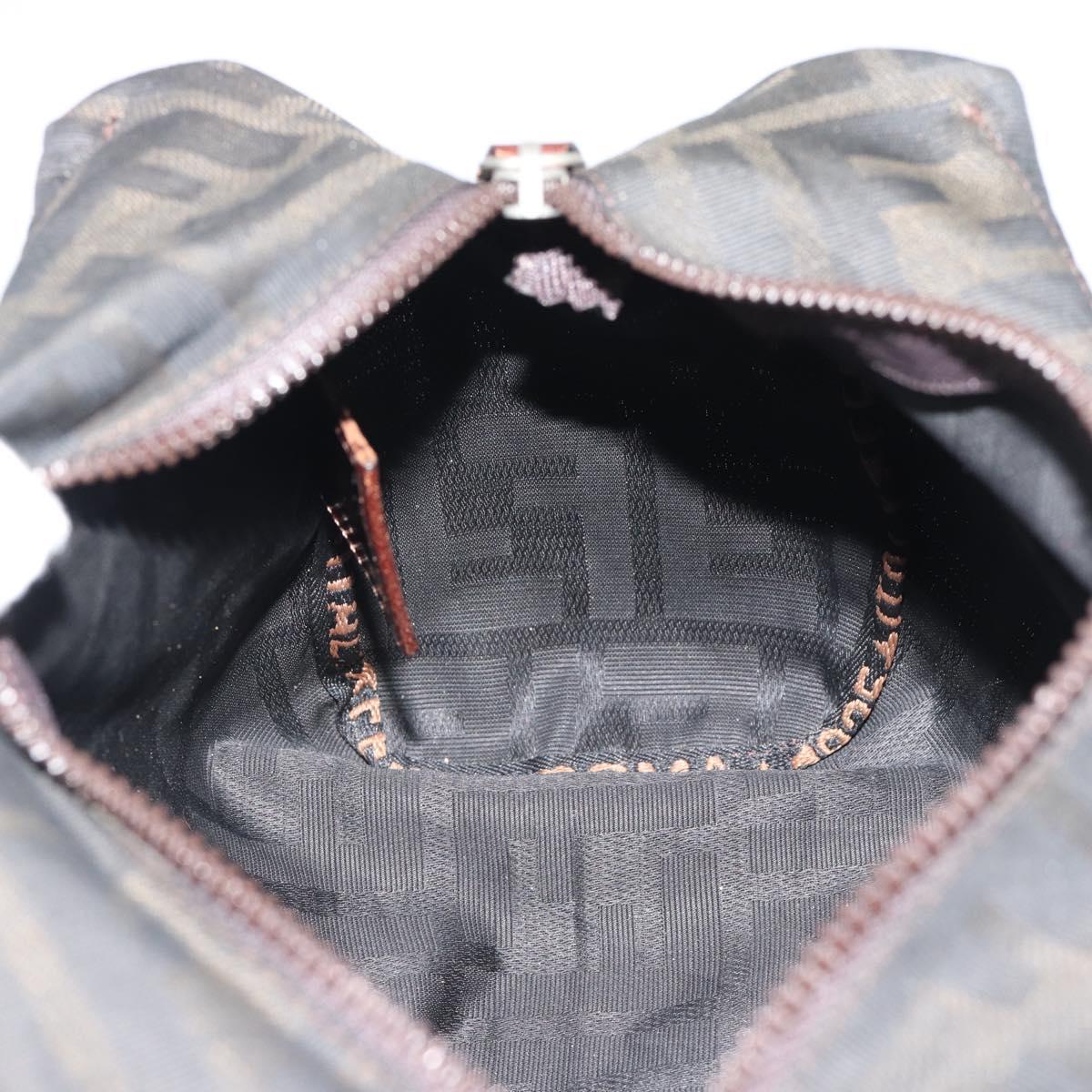 FENDI Zucca Canvas Hand Bag Brown Auth bs35961