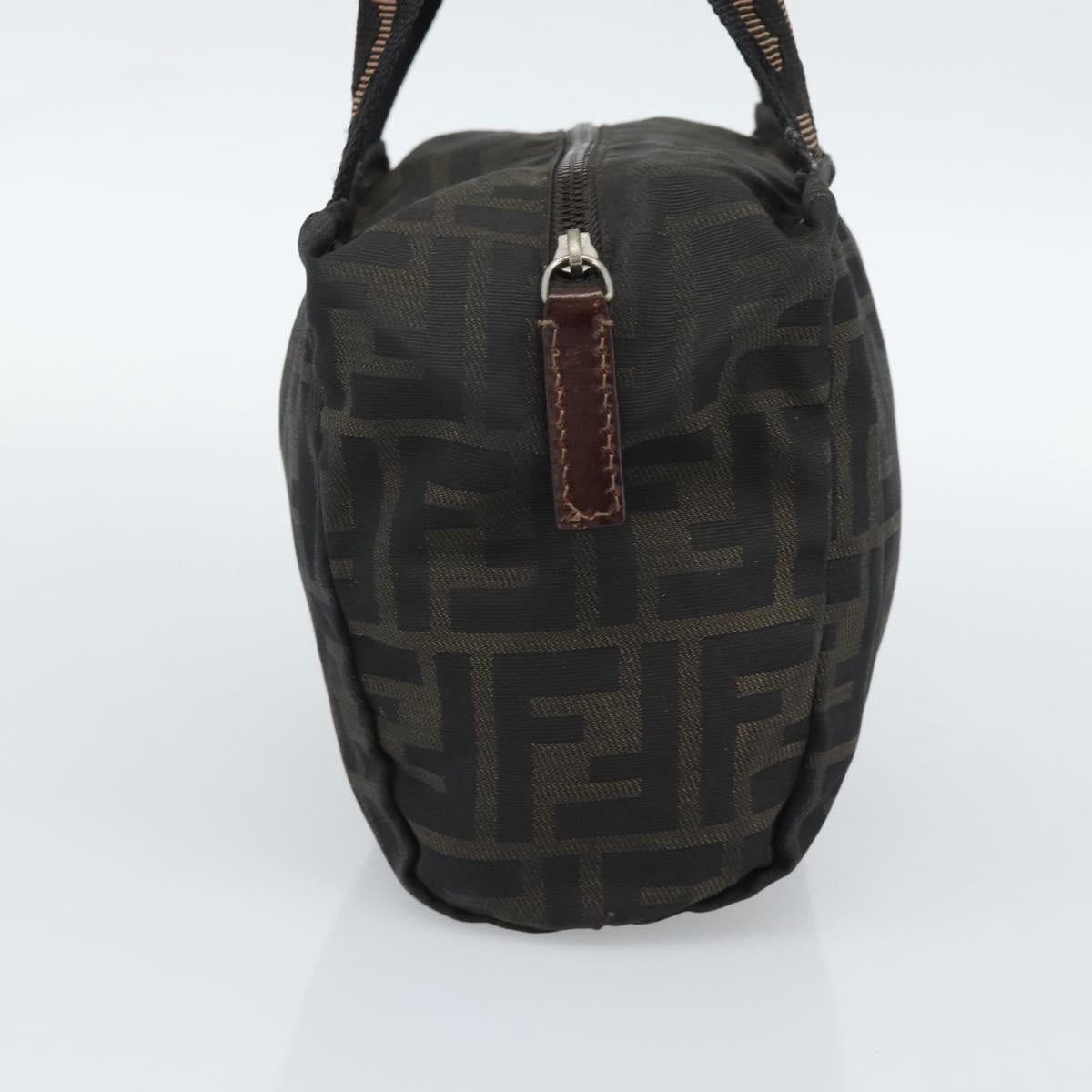 FENDI Zucca Canvas Hand Bag Brown Auth bs35961