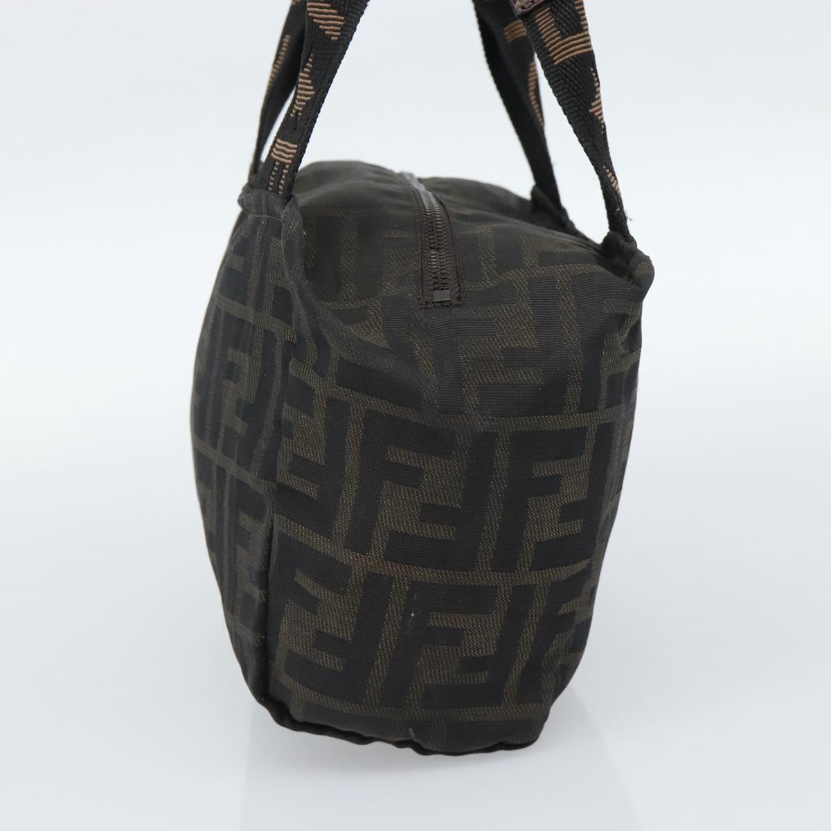 FENDI Zucca Canvas Hand Bag Brown Auth bs35961