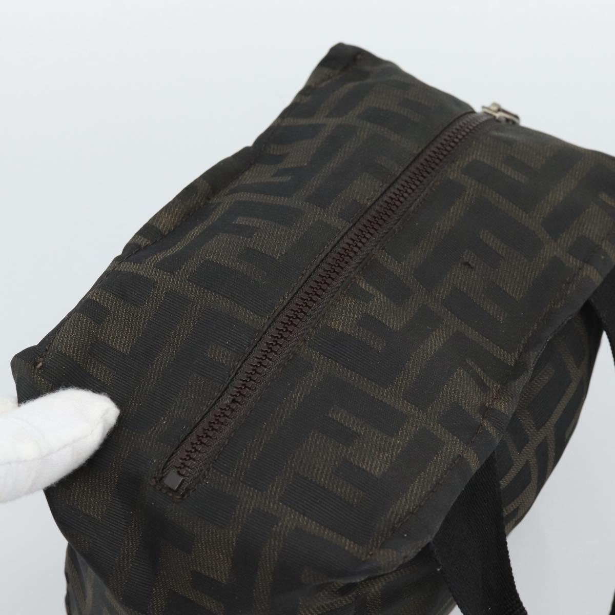 FENDI Zucca Canvas Hand Bag Brown Auth bs35961