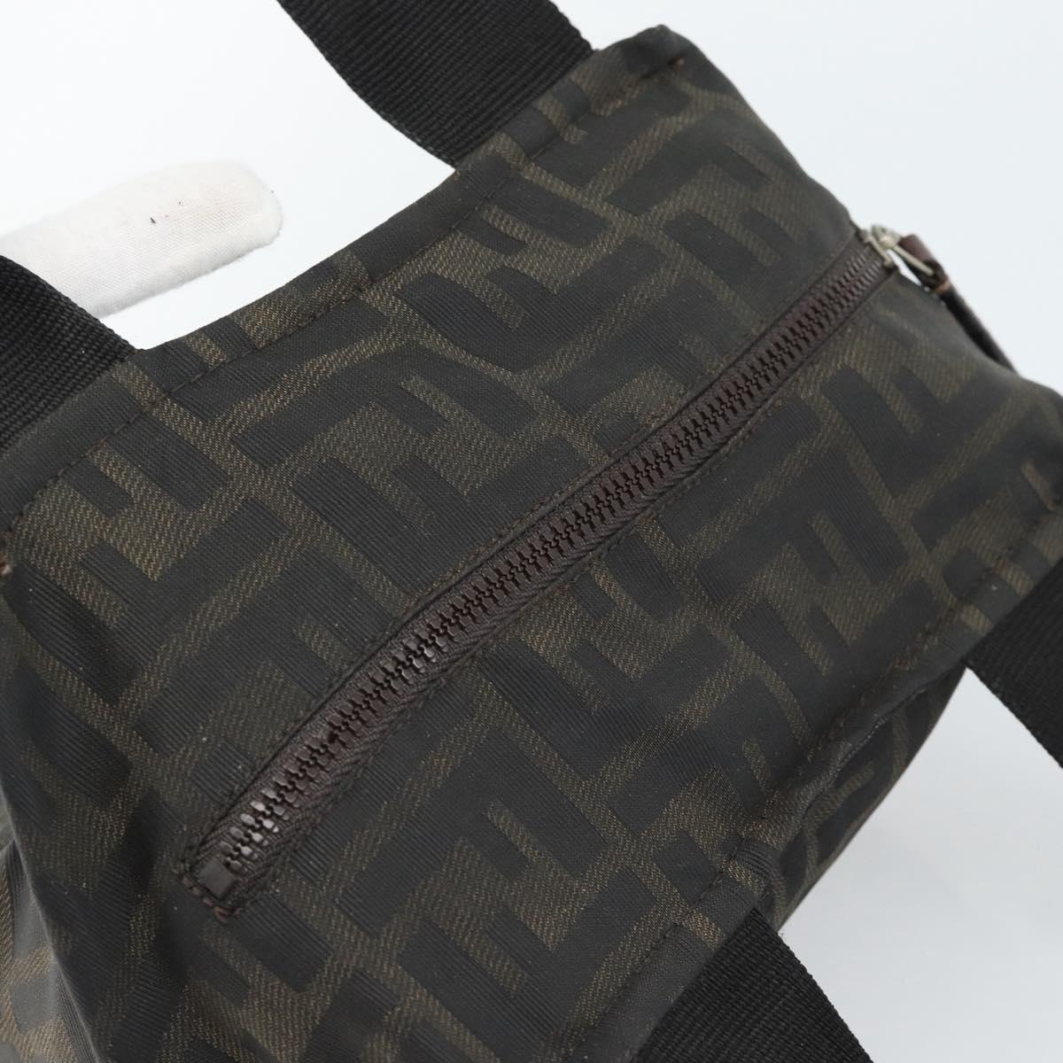 FENDI Zucca Canvas Hand Bag Brown Auth bs35961