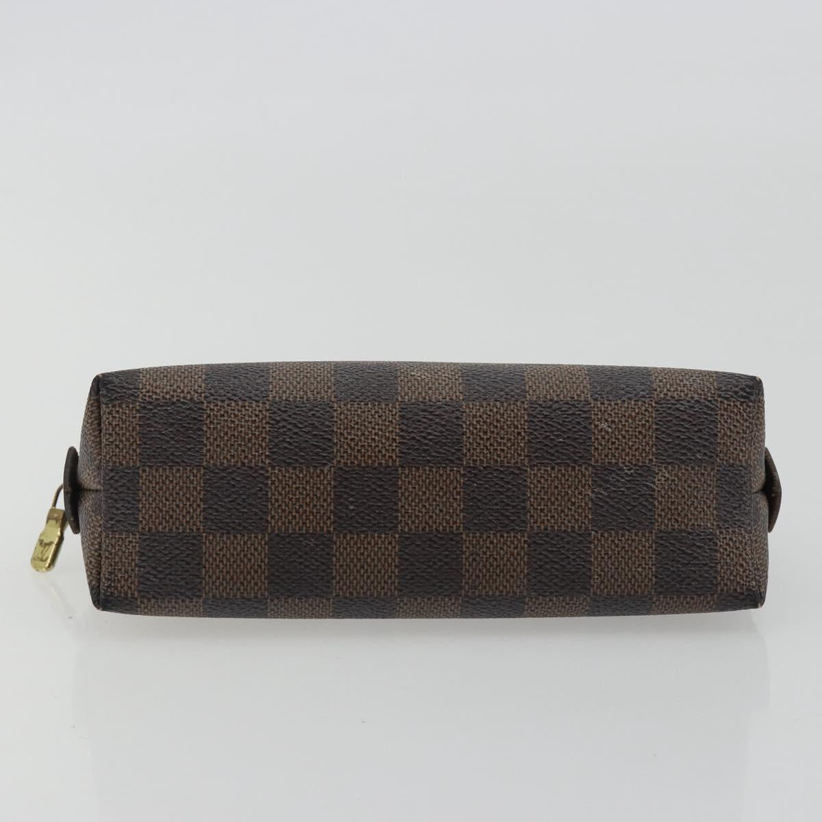 LOUIS VUITTON Damier Ebene Pochette Cosmetic PM Pouch N47516 LV Auth bs35970