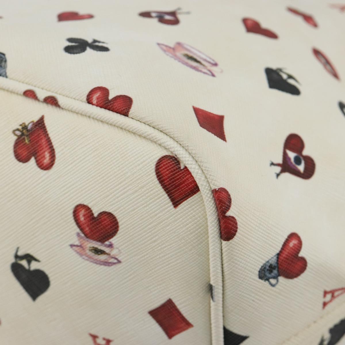 BALLY Tote Bag Leather PVC White Silver Auth bs35973A