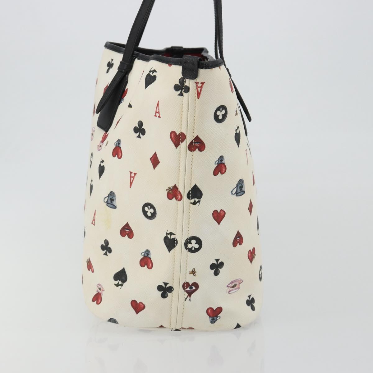 BALLY Tote Bag Leather PVC White Silver Auth bs35973A