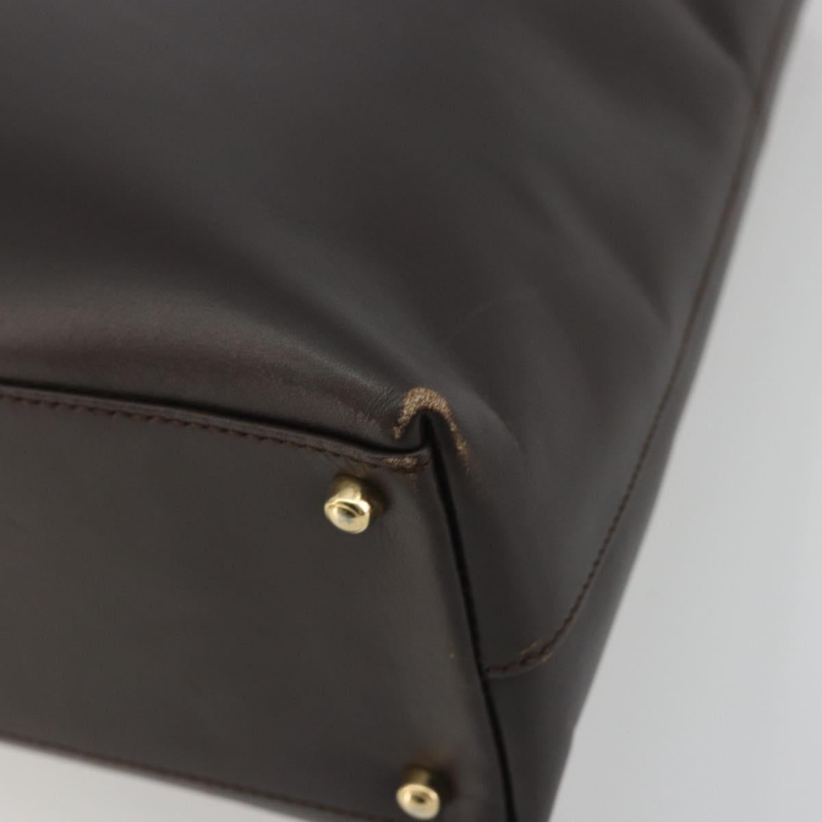 GUCCI Bamboo Hand Bag Leather Brown Gold 002 0505 Auth bs35974