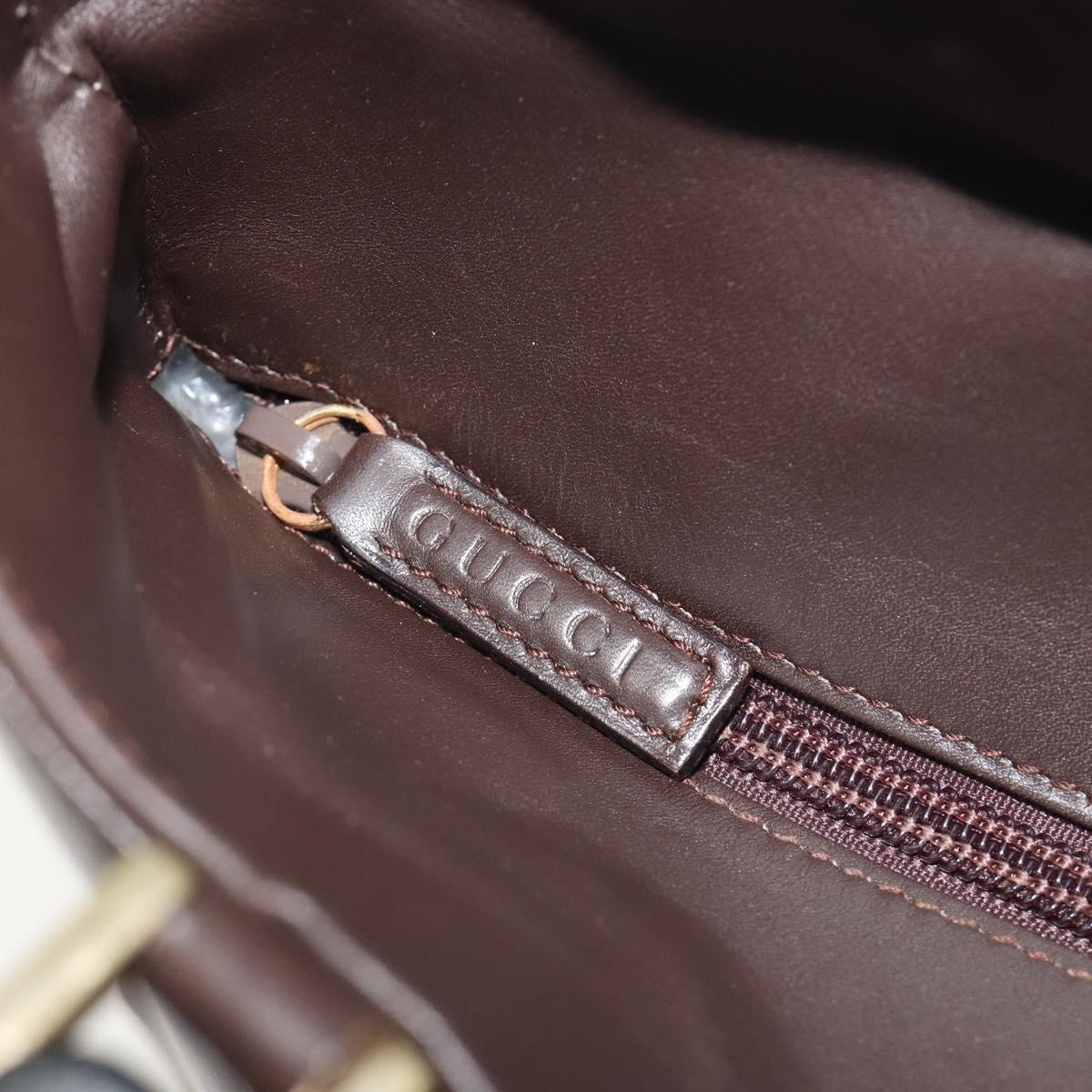 GUCCI Bamboo Hand Bag Leather Brown Gold 002 0505 Auth bs35974