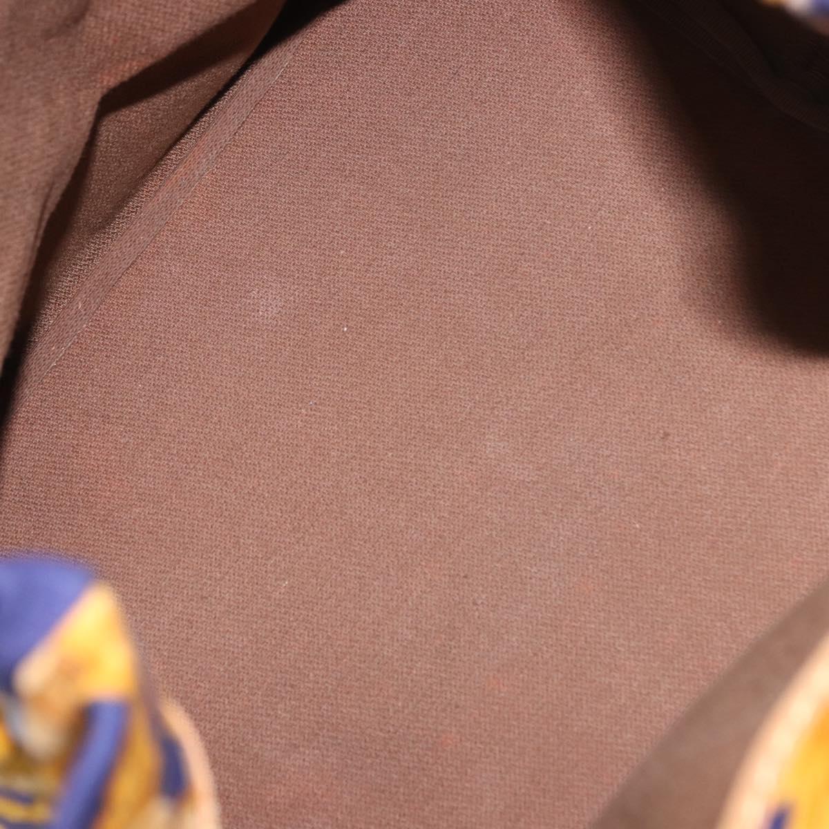 LOEWE Shoulder Bag Canvas Blue Gold Auth bs35981A
