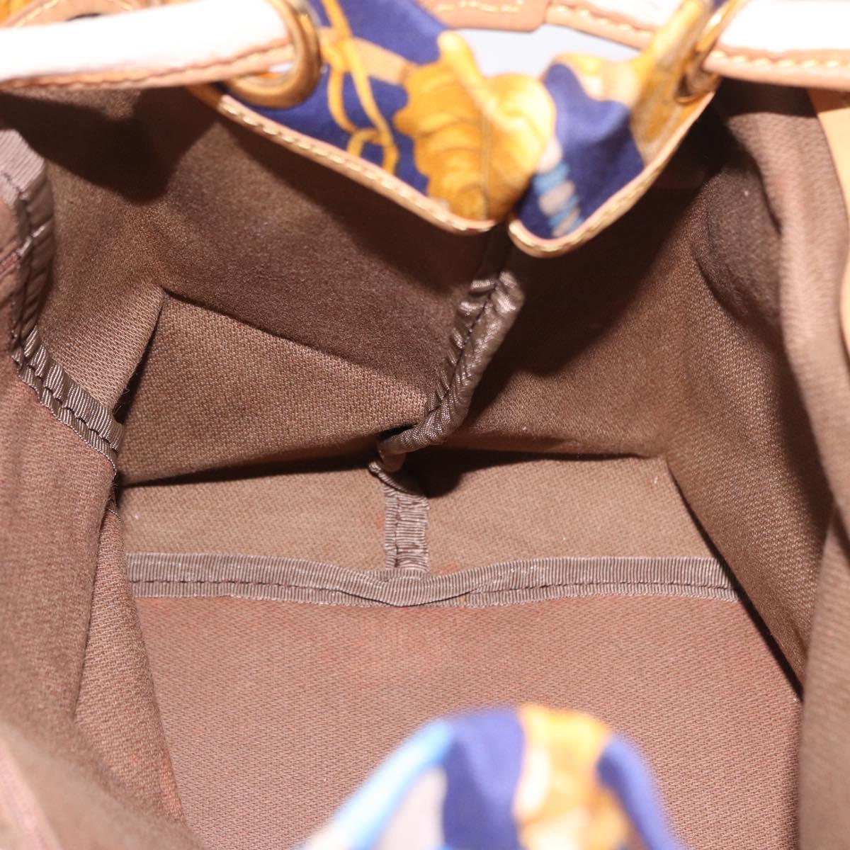 LOEWE Shoulder Bag Canvas Blue Gold Auth bs35981A