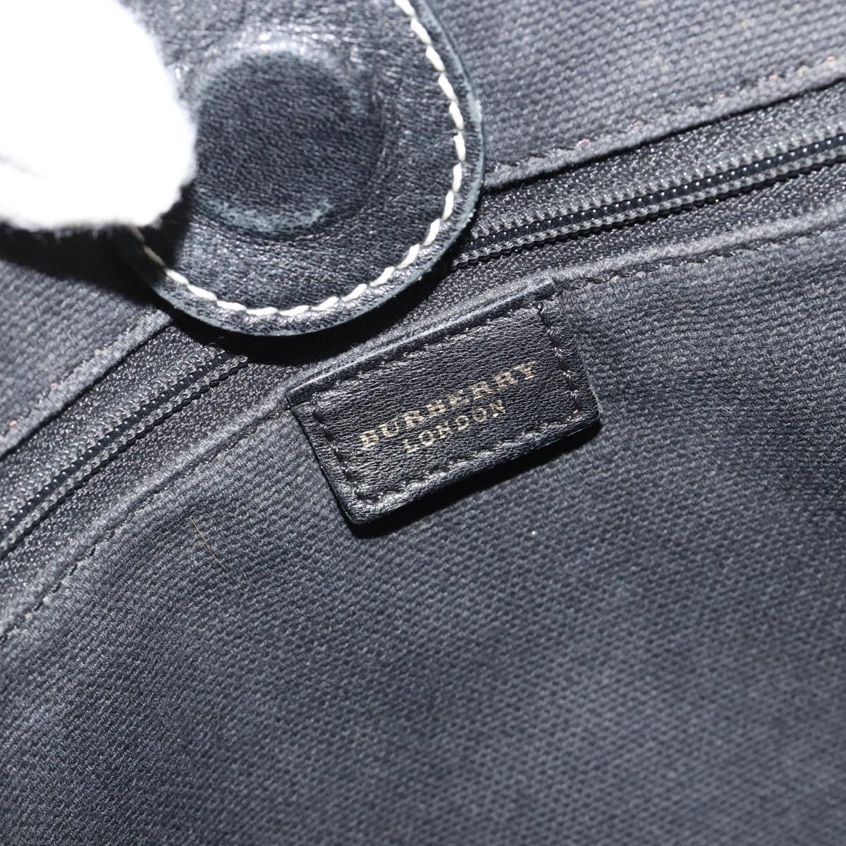 BURBERRY Nova Check Shoulder Bag Leather Canvas Beige Black Auth bs35984A