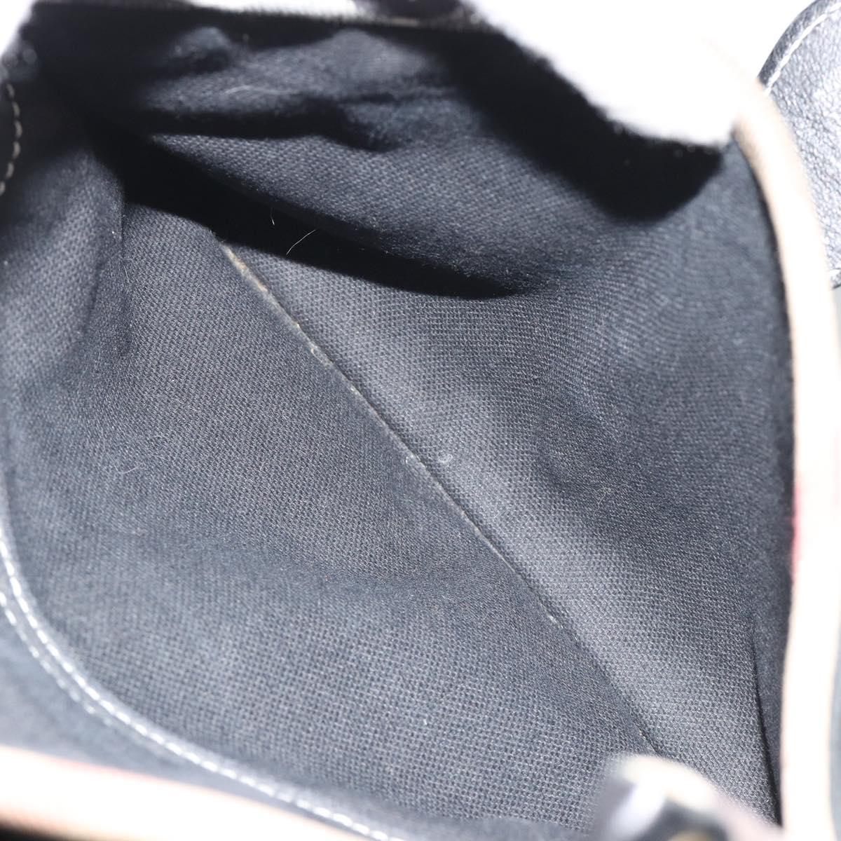 BURBERRY Nova Check Shoulder Bag Leather Canvas Beige Black Auth bs35984A