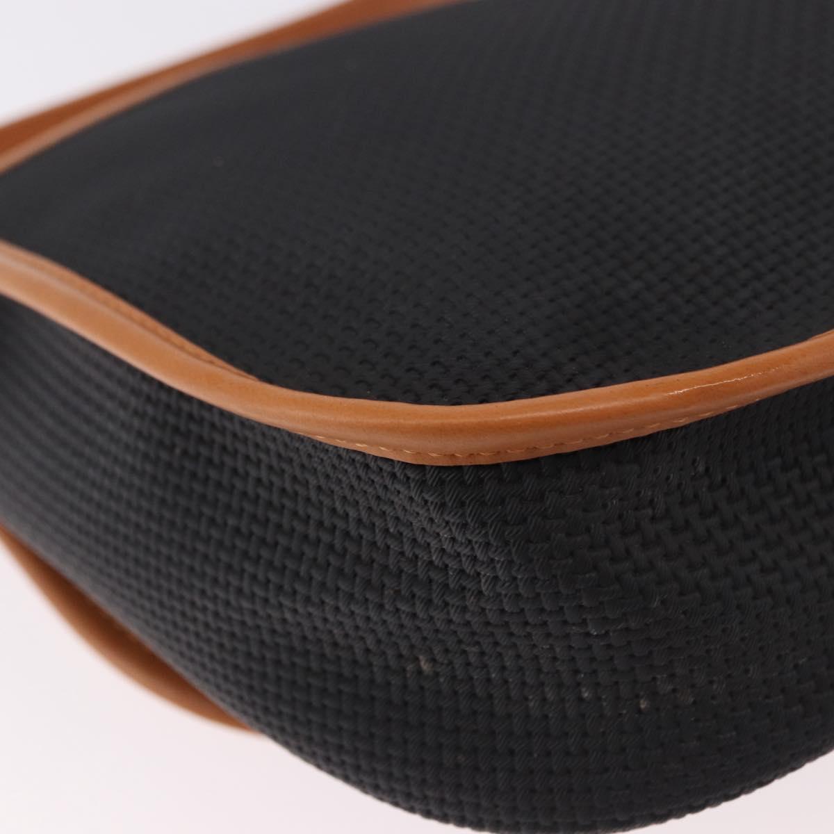SAINT LAURENT Shoulder Bag PVC Canvas Black Gold Auth bs35986